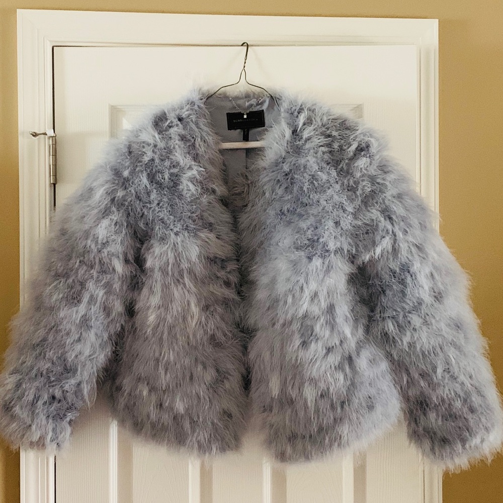 BCBG MaxAzria ‘Zoey’Ostrich Feather Jacket